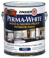 Zinsser 02711 Kitchen and Bath Paint, Satin, White, 1 gal, Can, Water